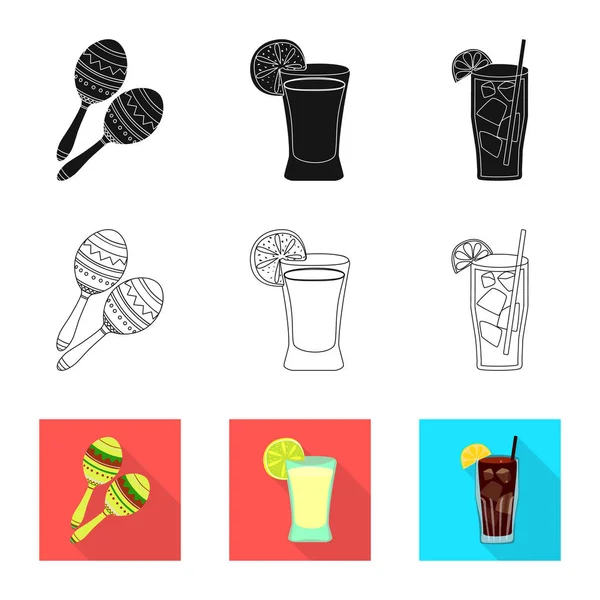 Conception vectorielle de café et symbole latin. Ensemble de café et symbole stock national pour le web . — Image vectorielle