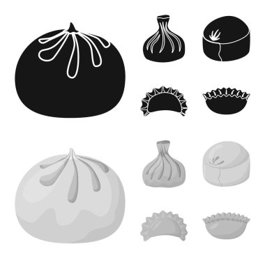 Ürün ve pişirme logo vektör Illustration. Ürünler ve hisse senedi için meze vektör simge kümesi.