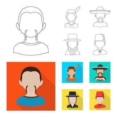 Kopyacı ve yerleşik simge vektör tasarımı. Kopyacı ve hisse senedi için kültür vektör simge kümesi.