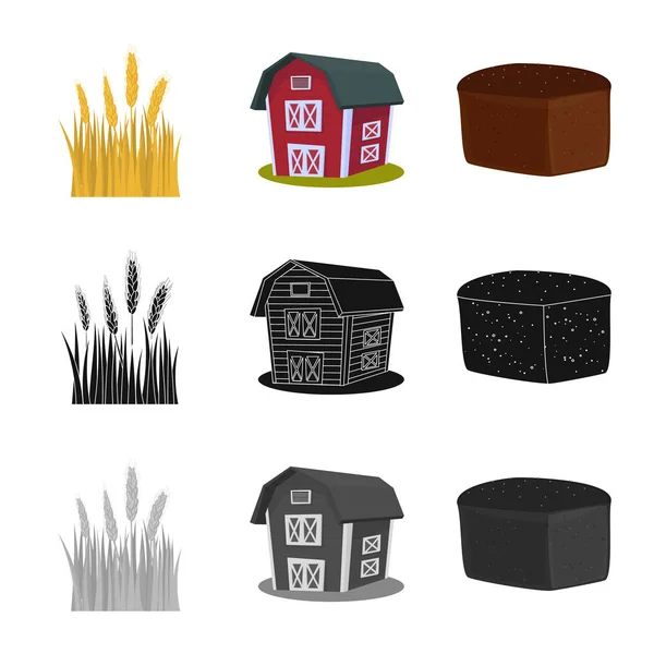 Tarım ve tarım logo vektör tasarımı. Hisse senedi için Tarım ve bitki vektör simge topluluğu.