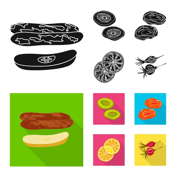 Illustrazione vettoriale di cibo e simbolo grezzo. Set di icone vettoriali cibo e natura per stock . — Vettoriale Stock