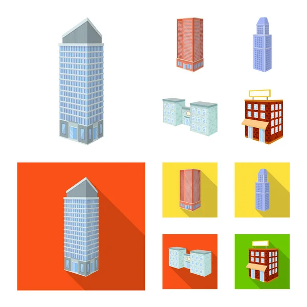 Objet isolé de construction et symbole du bâtiment. Collection d'icône vectorielle de la construction et de l'immobilier pour le stock . — Image vectorielle