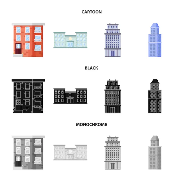 Objet isolé de symbole municipal et central. Ensemble de symboles d'actions municipales et successorales pour le web . — Image vectorielle