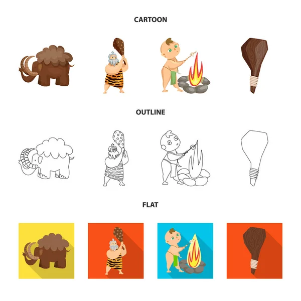 Diseño vectorial del icono de la evolución y la prehistoria. Colección de evolución y desarrollo icono vectorial para stock . — Archivo Imágenes Vectoriales