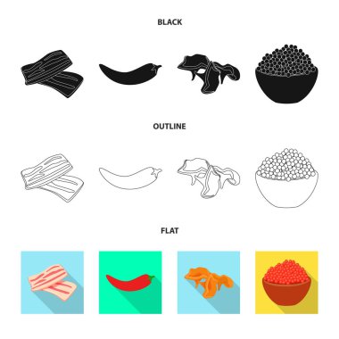 Tat ve ürün sembolü yalıtılmış nesne. Toplama tat ve hisse senedi simgesi web için pişirme.