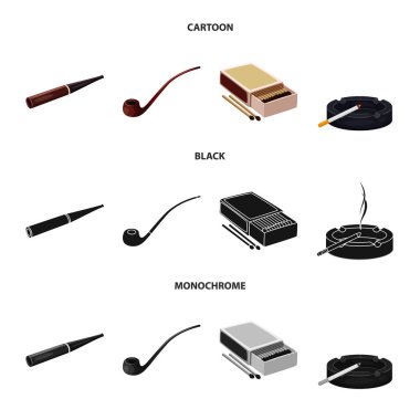 Çöp yalıtılmış nesne ve dur simgesi. Çöp ve alışkanlık hisse senedi vektör çizim topluluğu.