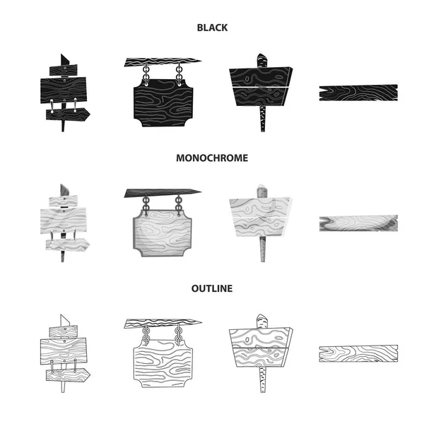 Objet isolé de symbole brut et forestier. Ensemble d'icône vectorielle en bois brut et feuillu pour stock . — Image vectorielle
