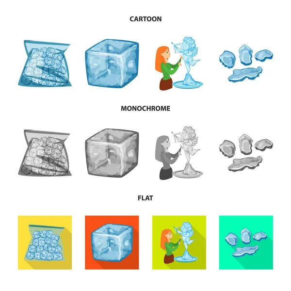 Conception vectorielle de texture et logo congelé. Collection de texture et icône vectorielle transparente pour stock . — Image vectorielle