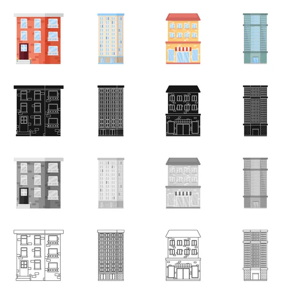 Objet isolé de l'icône municipale et centrale. Collecte d'illustration vectorielle de stock municipal et successoral . — Image vectorielle