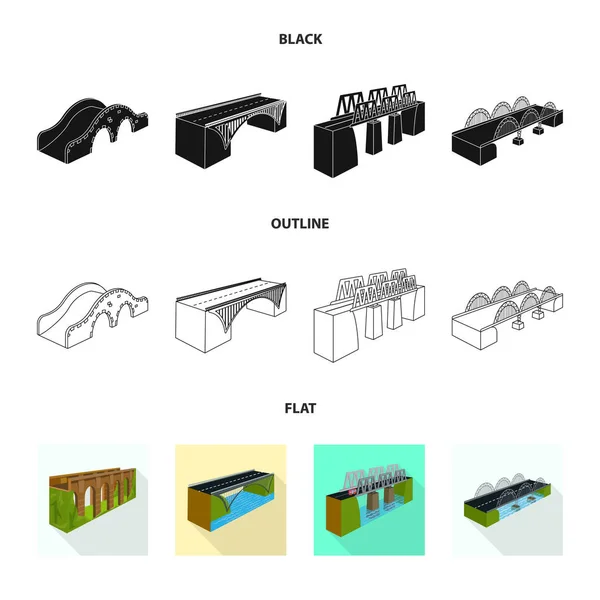 Vektor-Design von Verbindung und Design-Symbol. Sammlung von Verbindungs- und Seitenvektorsymbolen für Aktien. — Stockvektor