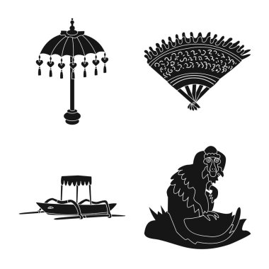 Yalıtılmış nesne ve geleneksel logosu. Dizi ve web için bali hisse senedi simgesi.