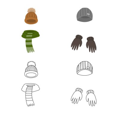 Giysi illüstrasyon vektör ve sembol doku. Elbiselerini ayarla ve stok vektör çizim hava.