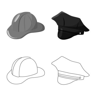 Giyim ve kap logo vektör Illustration. Giyim ve bere hisse senedi vektör çizim koleksiyonu.