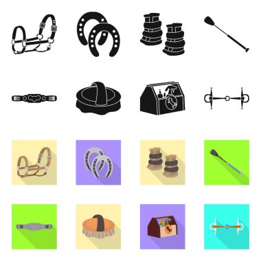 Ekipman ve Binicilik simge vektör Illustration. Web için ekipman ve rekabet hisse senedi simgesi kümesi.