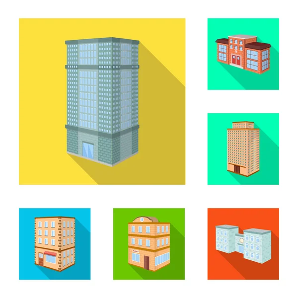 Ilustração vetorial do ícone de construção e construção. Conjunto de construção e ilustração do vetor de estoque imobiliário . — Vetor de Stock