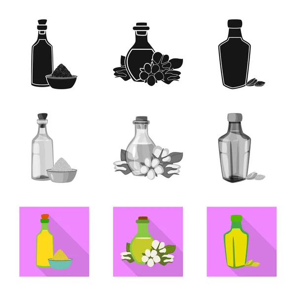 Illustration vectorielle du symbole sain et végétal. Ensemble de symbole de stock sain et agricole pour le web . — Image vectorielle