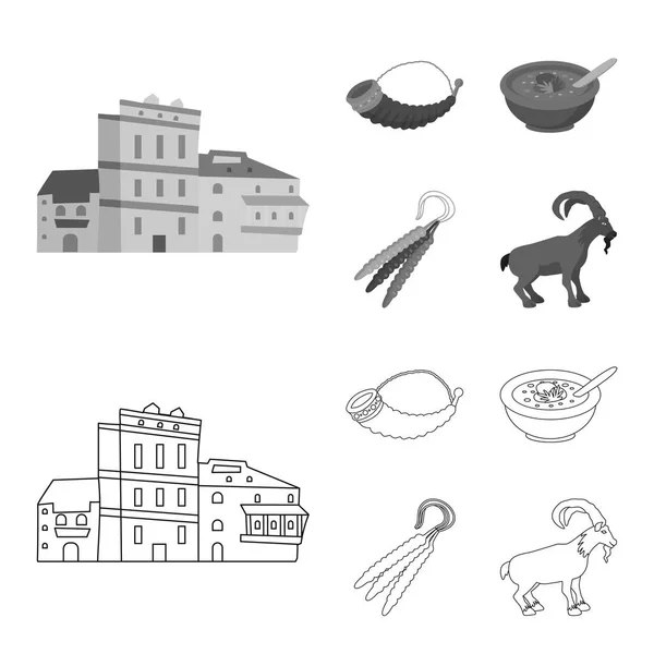 Ilustración vectorial de la cultura y signo de turismo. Colección de cultura y originalidad icono vectorial para stock . — Vector de stock