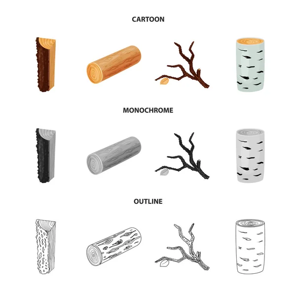 Ilustração vetorial de árvore e ícone cru. Conjunto de árvore e símbolo de estoque de construção para web . —  Vetores de Stock