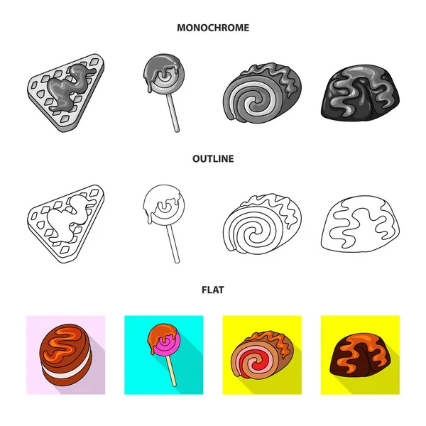 Ilustración vectorial de confitería y signo culinario. Conjunto de confitería y símbolo de stock de producto para web . — Archivo Imágenes Vectoriales