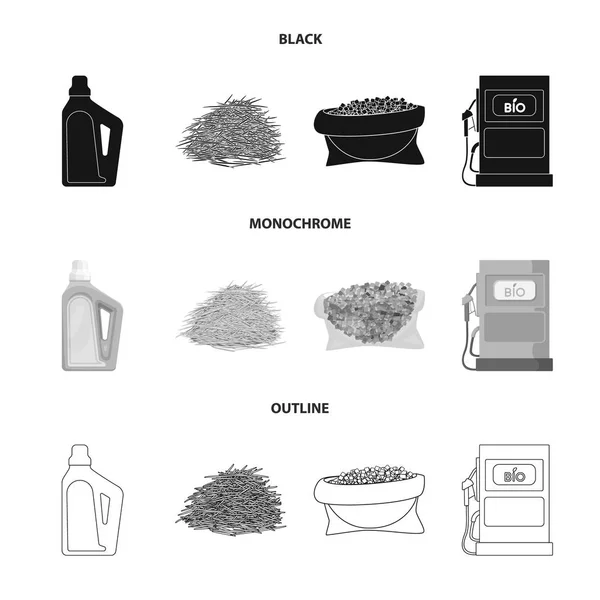 Diseño vectorial de la granja y la agricultura icono. Conjunto de ilustración de vector de stock de granja y tecnología . — Vector de stock