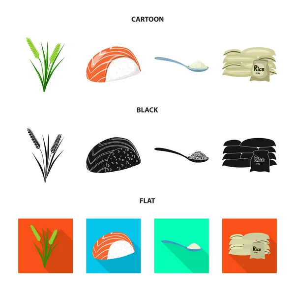 Diseño vectorial de cultivos y símbolo ecológico. Colección de cultivos y caldo de cocina símbolo para la web . — Archivo Imágenes Vectoriales