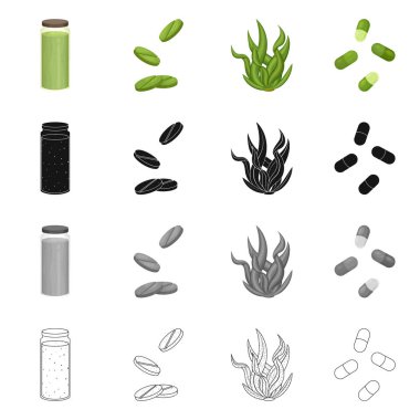 Protein ve deniz logo vektör Illustration. Protein ve doğal hisse senedi vektör çizim koleksiyonu.