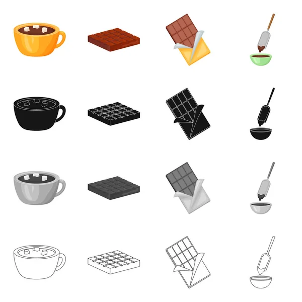 Vectorillustratie van voedsel en lekker pictogram. Set van voedsel en bruine voorraad vectorillustratie. — Stockvector