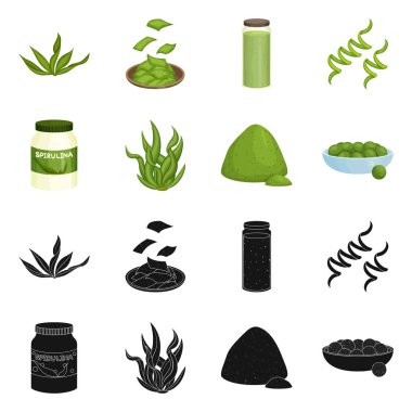 Protein ve deniz işareti yalıtılmış nesne. Protein ve doğal hisse senedi vektör çizim koleksiyonu.