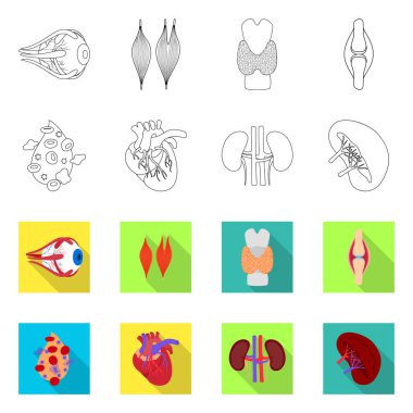 Biyoloji ve bilimsel simge vektör tasarımı. Biyoloji ve laboratuvar hisse senedi vektör çizim topluluğu.