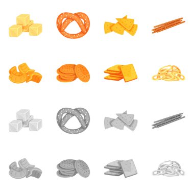 Oktoberfest ve bar logosu yalıtılmış nesne. Oktoberfest ve hisse senedi vektör çizim pişirme koleksiyonu.