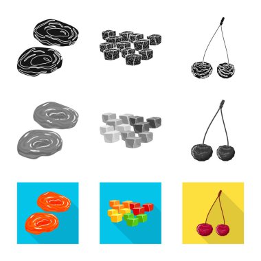 Gıda ve ham simge vektör Illustration. Web için gıda ve doğa hisse senedi simgesi kümesi.