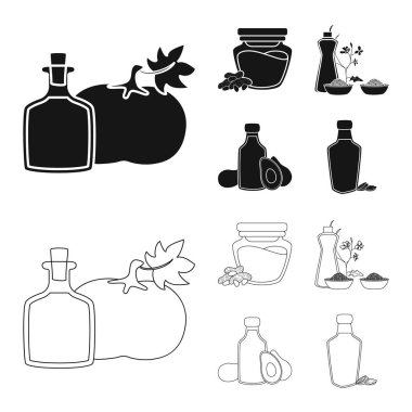 Sağlıklı ve sebze simge vektör Illustration. Sağlıklı kümesi ve hisse senedi için tarım vektör simgesi.