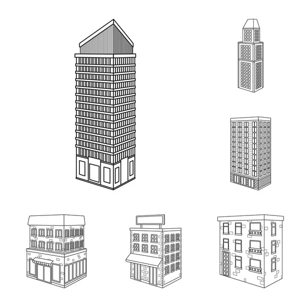 Ilustração vetorial do logotipo da casa e apartamento. Coleção de ilustração de vetor de estoque doméstico e moderno . —  Vetores de Stock