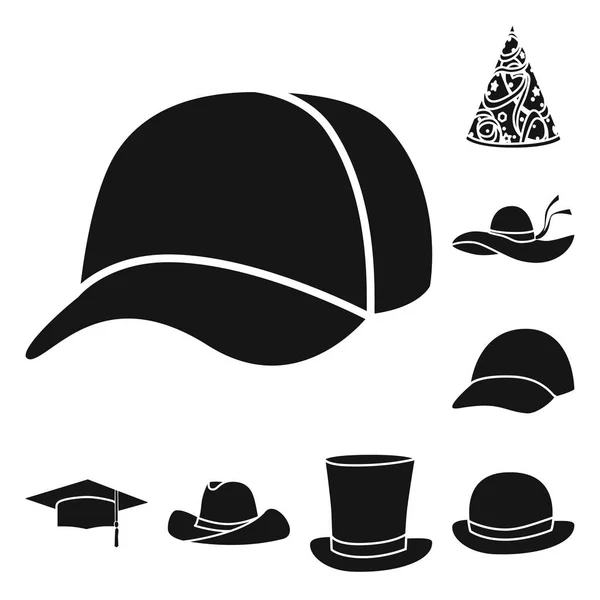 Conception vectorielle de bonnet et signe de béret. Collection de bonnets et de couches symbole stock pour le web . — Image vectorielle