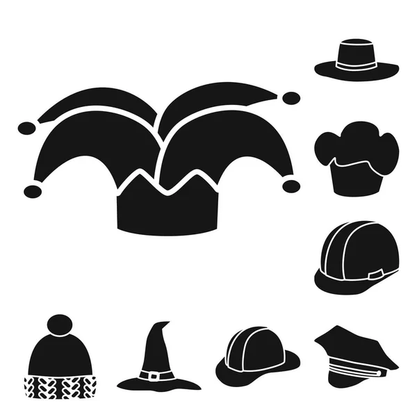 Векторная иллюстрация логотипа шапочки и берета. Набор векторных иллюстраций для шапок и подгузников . — стоковый вектор