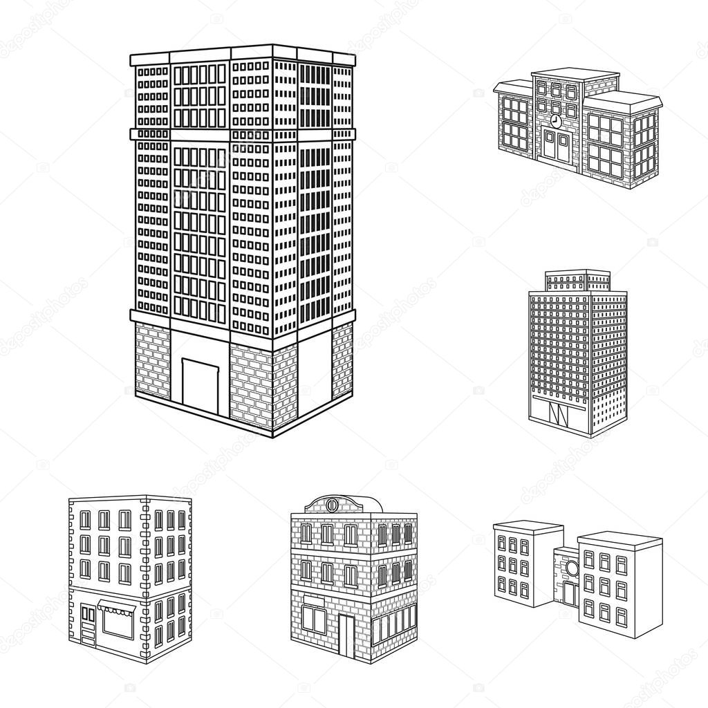 Vector design of home and apartment logo. Collection of home and modern stock symbol for web.