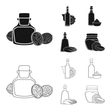 Sağlıklı ve sebze logosu yalıtılmış nesne. Sağlıklı kümesi ve web için tarım hisse senedi simgesi.