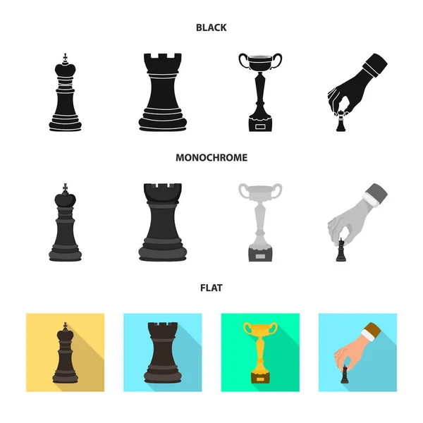 Design vettoriale della scacco matto e logo sottile. Raccolta dell'illustrazione del vettore scacco matto e dello stock bersaglio . — Vettoriale Stock