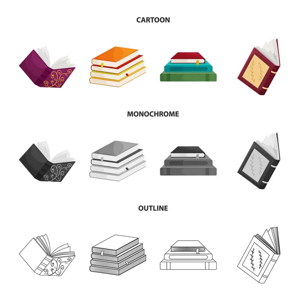 Векторная иллюстрация обучения и логотипа обложки. Набор векторных значков для обучения и книжного магазина на складе . — стоковый вектор