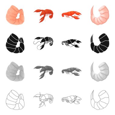 Meze ve okyanus logo vektör Illustration. Web için meze ve incelik hisse senedi simgesi kümesi.