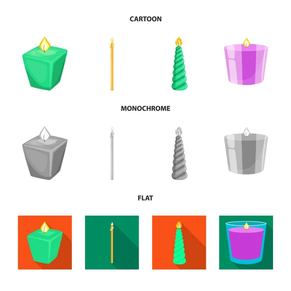 Diseño vectorial de relajación y signo de llama. Colección de la relajación y el icono del vector de cera para stock . — Vector de stock