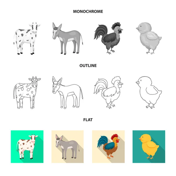 Εικονογράφηση διάνυσμα εικονίδιο αναπαραγωγής και κουζίνα. Συλλογή της κτηνοτροφίας και βιολογικής σύμβολο μετοχής για το web. — Διανυσματικό Αρχείο