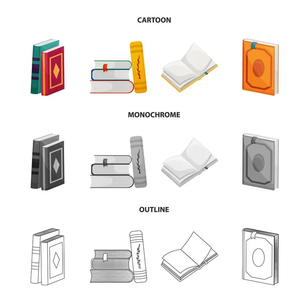 Векторный дизайн обучения и логотипа обложки. Набор векторных значков для обучения и книжного магазина на складе . — стоковый вектор