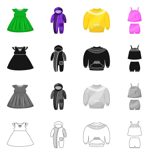 Vektor-Design von Mode und Bekleidungszeichen. Kollektion von Mode und Baumwollstock Symbol für Web. — Stockvektor