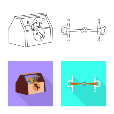 Vektör tasarım ekipman ve iz sürme. Hisse senedi için ekipman ve rekabet vektör simge kümesi.