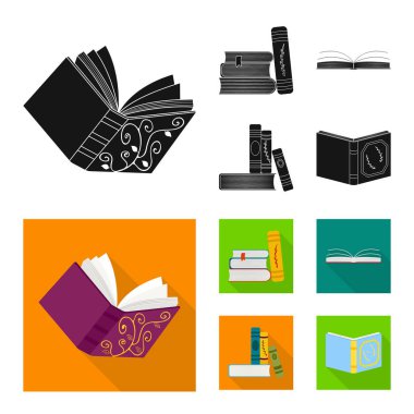 İzole işareti eğitim ve kapak nesne. Eğitim ve hisse senedi için kitapçı vektör simge koleksiyonu.