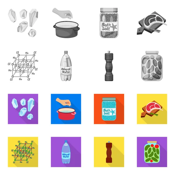 Illustration vectorielle de la cuisine et logo de la mer. Collection de cuisine et de pâtisserie symbole de stock pour la toile . — Image vectorielle