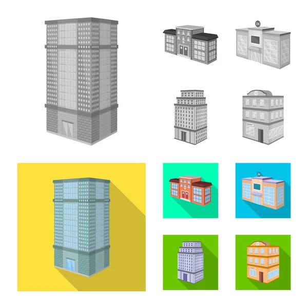 Isolated object of construction and building icon. Set of construction and estate stock symbol for web. — Stock Vector