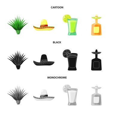 Kafe ve Latin simge vektör Illustration. Kafe ve web için ulusal hisse senedi simgesi.