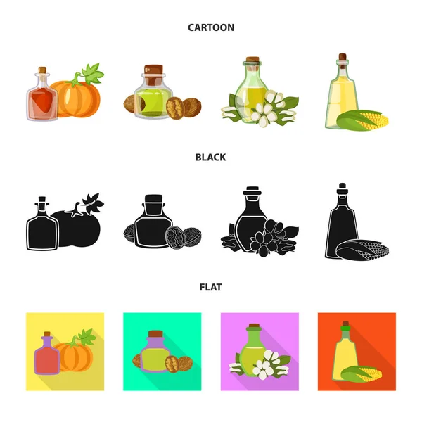 Diseño vectorial de signo saludable y vegetal. Conjunto de ilustración de vector de stock saludable y agrícola . — Archivo Imágenes Vectoriales